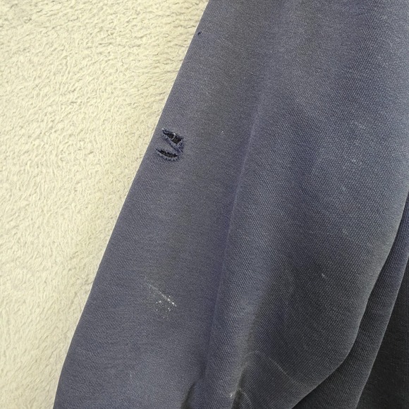 Carhartt Hoodie Mens L Blue Thermal Lined Thrashed Rugged Destroyed Grunge FLAWS - Picture 9 of 16